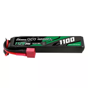 Gens ace 25C 1100mAh 3S1P 11.1V Airsoft Gun Lipo-batteri med T-plugg