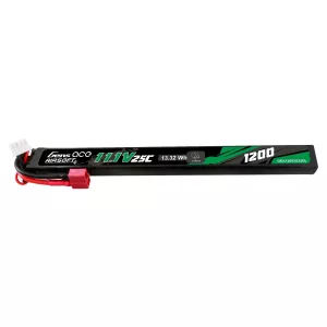 Gens Ace 25C 1200mAh 3S1P 11.1V Airsoft Gun Lipo-batteri med Deans(T) plugg lång storlek