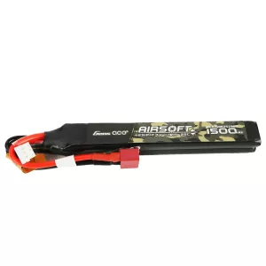 Gens ace 25C 1500mAh 2S1P 7.4V Nunchuck 2X Airsoft Gun Lipo-batteri med T-kontakt