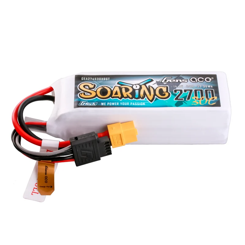 Gens ace G-Tech Soaring 2700mAh 14.8V 30C 4S1P LiPo Batteri med XT60