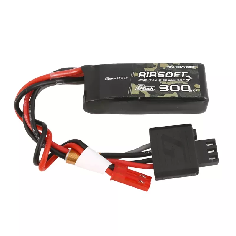 Gens ace G-Tech 35C 300mAh 2S1P 7.4V Airsoft Gun Lipo-batteri med JST-SYP Plug