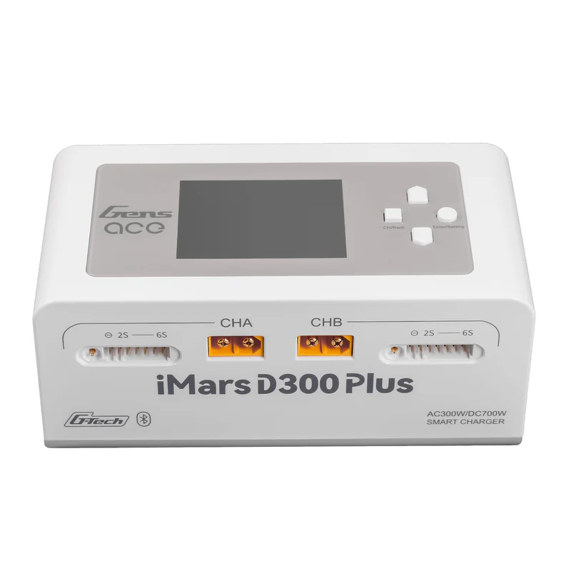 Gens ace iMars D300 Plus Smart Charger | Dual-Channel | G-tech | EW White