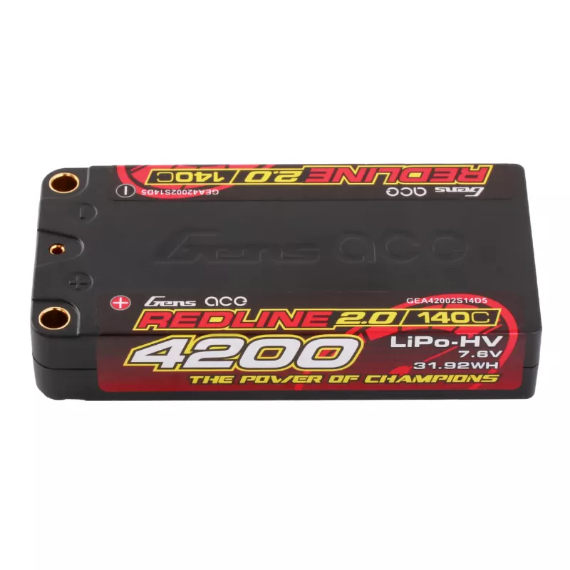 Gens Ace Redline 2.0 4200mAh 7.6V 140C Hardcase Short Pack EFRA