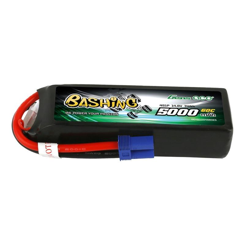 Lipo Batteri 4S 14.8V 5000mAh 60C EC5 kontakt Gens Ace