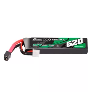 Gens ace 25C 620mAh 2S1P 7.4V Airsoft Gun Lipo-batteri med Mini Deans(T) Plug