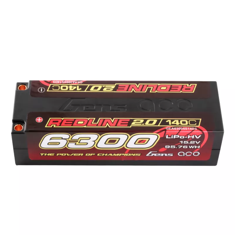 Gens Ace Redline HV Lipo 4S 15.2V 6300mAh 140C Hardcase EFRA/ROAR