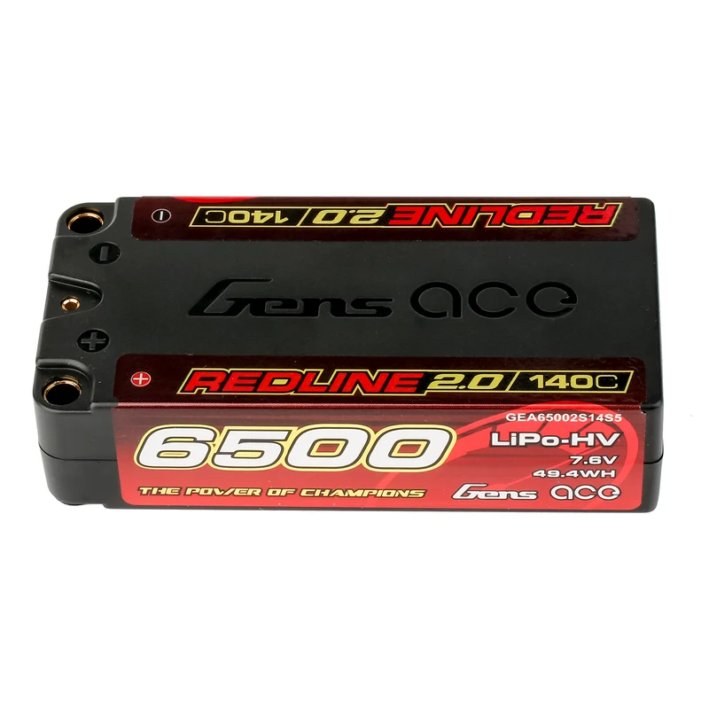 Gens ace Redline 2.0 Series 6500mAh 2S1P 7.6V 140C HardCase HV Lipo Battery Pack med Hardcase 63#