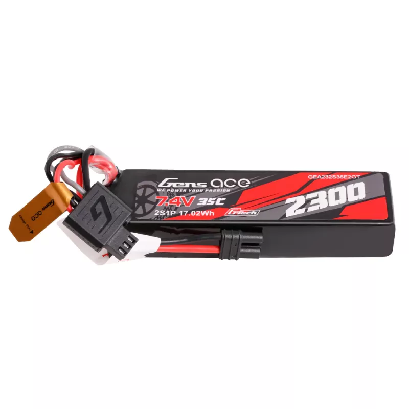 Gens ace G-Tech 2300mAh 2S 7.4V 35C Lipo Battery with iEC2 plug