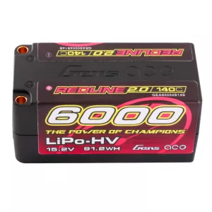 Gens ace Redline 2.0 Series 6000mAh 4S2P 15.2V 140C HardCase HV Lipo Battery Pack with Hardcase