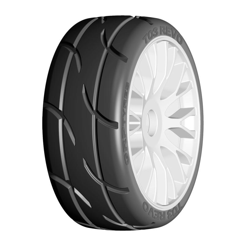 GRP Tyres 1:8 GT Däck/Fälg SuperSoft Färdiglimmat T03 REVO-XM2