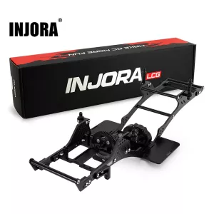 INJORA Frontmonterad Transmission LCG Kolfiber Chassi Kit för 1/10 RC Crawlers