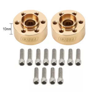 INJORA 12mm Heavy Brass Wheel Hex Hub Extenders Adapters for 1.9 & 2.2 Beadlock Wheel Rims 10mm