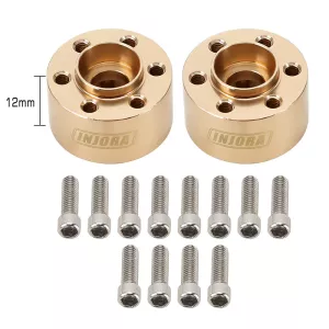 INJORA 12mm Heavy Brass Wheel Hex Hub Extenders Adapters for 1.9 & 2.2 Beadlock Wheel Rims 12mm