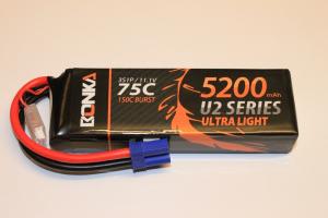 Lipo Batteri 3S 11.1V 5200mAh 75C Bonka Power EC5