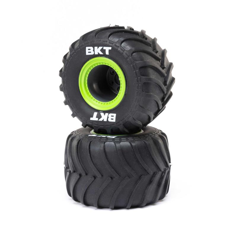 MT Tires Green Beadlock Losi 1/18 Mini LMT Monster Truck