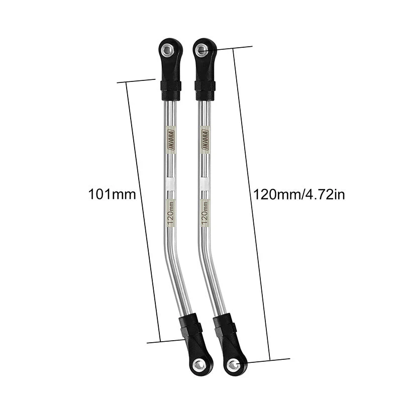 INJORA Stainless Steel High Clearance Links with Rod Ends for 1/10 RC Crawler 120mm