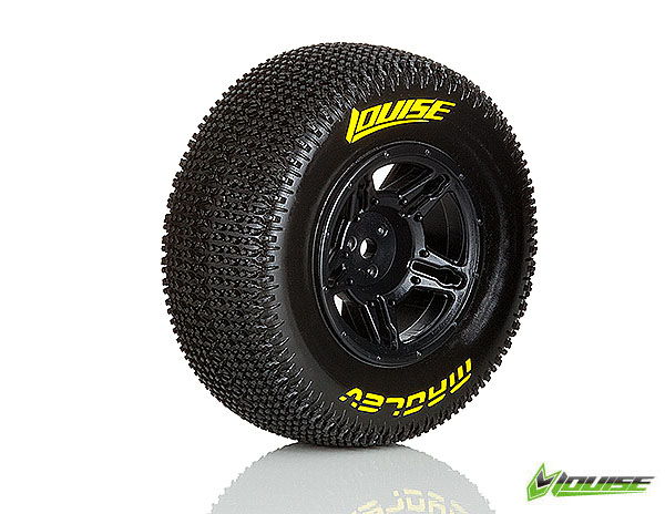 Louise SC-MAGLEV 1/10 Short Course Front Tires on Black Wheels