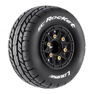 Louise LT3154SB - SC-ROCKET 1/10 Short Course & Rally Tires on Black Wheels