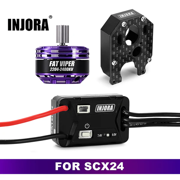 INJORA MBL32 G2 Waterproof Brushless ESC & 2204 Fat Viper Motor for 1/24 SCX24 Upgrade