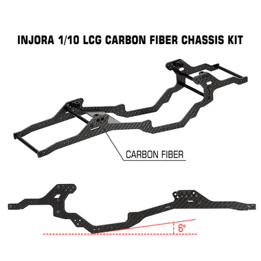 INJORA LCG Kolfiber Chassi Kit för 1/10 Axial SCX10 & SCX10 II