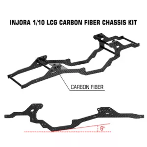 INJORA LCG Kolfiber Chassi Kit för 1/10 Axial SCX10 & SCX10 II