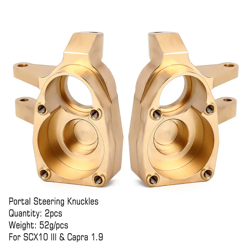 INJORA Heavy Duty Brass Portal Steering Knuckle för Axial SCX10 III och Capra 1.9