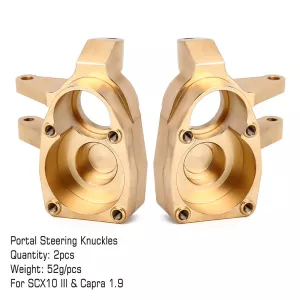INJORA Heavy Duty Brass Portal Steering Knuckle för Axial SCX10 III och Capra 1.9