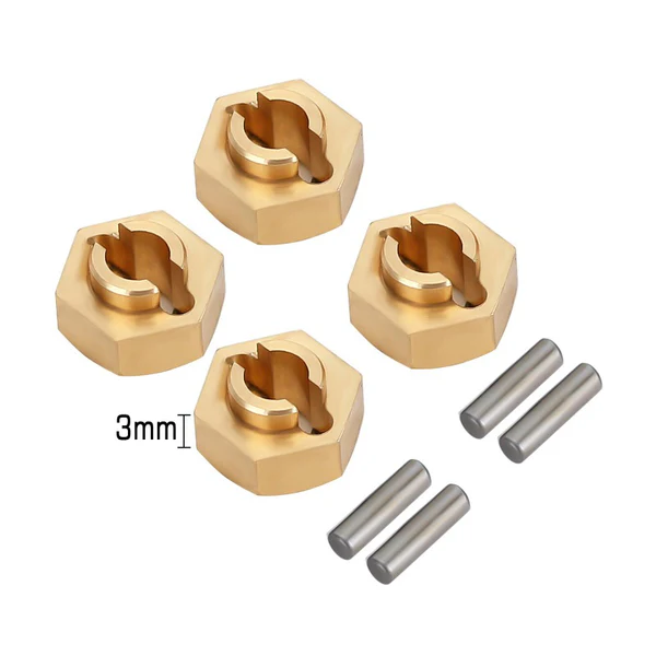 INJORA 7mm Brass Wheel Hex Hub Extenders for Axial SCX24 AX24