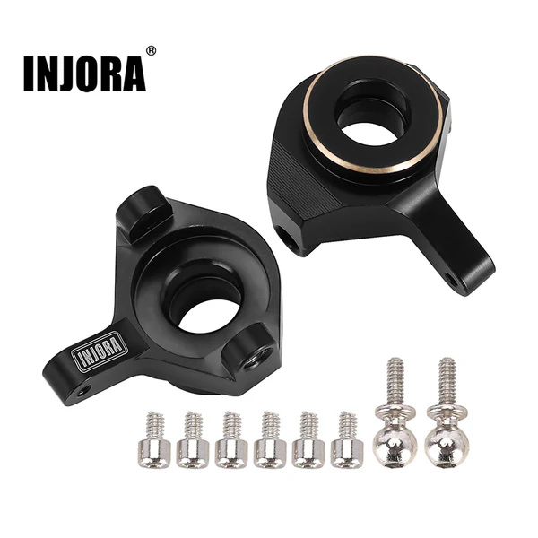 INJORA 2pcs Black Brass Front Steering Knuckles Counter Weights for SCX24 AX24