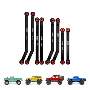 INJORA 8PCS Aluminum High Clearance 4 Links Set for SCX24 C10 JLU Bronco Base Camp 4Runner
