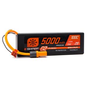 LiPo 7.4V 5000mAh 2S 100C Smart G2 Hardcase LiPo Battery: IC5