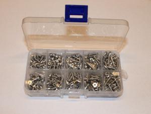 Skruvsats 400 st M3 skruvar Rostfria Försänkta och Kullerskalle