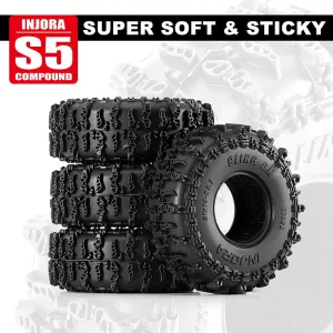 INJORA 0.7" 41*14mm Cling On Tires for 1/30 SCX30 (T7020)