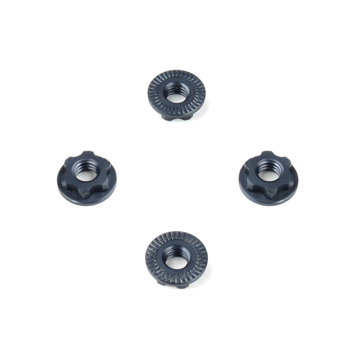 Wheel Nuts (7mm, serrated, gun metal ano, M4, 4pcs) EB410