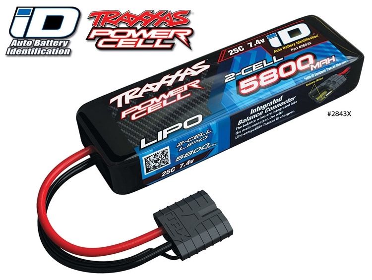 TRX2843X Li-Po Batteri 2S 7,4V 5800mAh 25C iD-kontakt