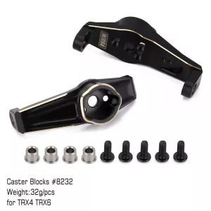 INJORA Black Coating Brass Caster Blocks C Hubs #8232 för TRX-4 och TRX-6