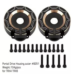 INJORA 104g/pcs Black Brass Counterweight Outer Portal Drive Housing för TRX-4 och TRX-6