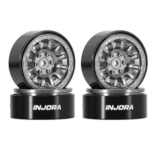 INJORA 1.3" Aluminum 0mm Offset Wheels for 1/18 1/24 RC Crawler (W1314) Titanfärg