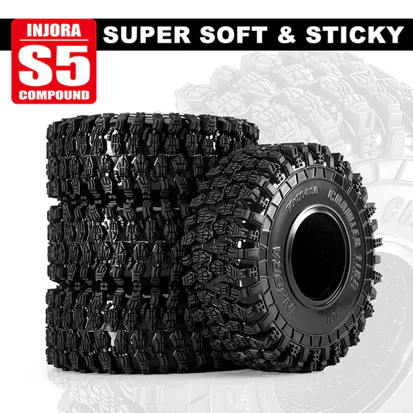 INJORA 1.0" 64*24mm S5 Rock Crawling Tires (T1011)
