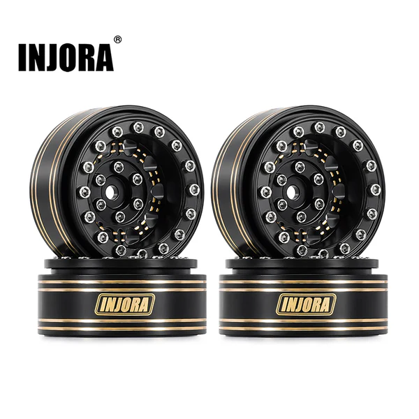 INJORA 1.3" 81g/pcs Super Heavy Brass -5.25mm Offset Wheels for Micro Crawlers (W1305)