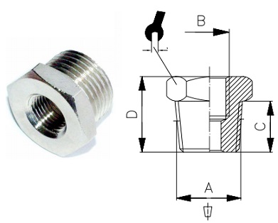 A4 3/8" - 1/82 Reducering UTV/INV konisk
