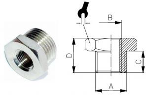 A4/Z 1/8'' - M5 Reducering UTV/INV Cylindrisk
