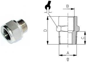 A5 1/8" - 1/8" Förstoring INV/UTV Konisk