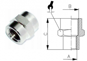 A6 1/8" - 1/4" Muff Förstoring