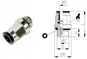 RA1 4-M5  Rak Koppling utv.gänga