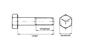 Bult rostfri syrafast M6S A4 M10X25 mm