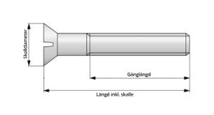 Skruv försänkt rostfri MFS A4 M5X10 mm