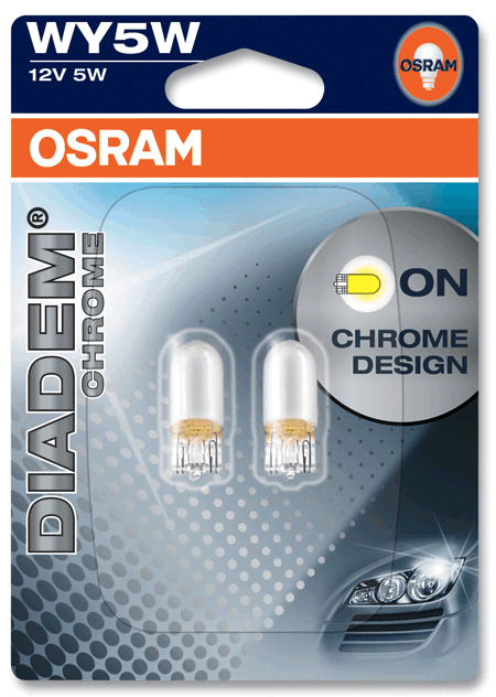 T10 WY5W  Diadem Chrome ORANGE 12V 5W OSRAM 2-PACK