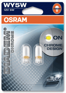 T10 WY5W  Diadem Chrome ORANGE 12V 5W OSRAM 2-PACK