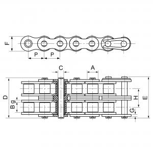 3/4" (12A-2 SG) ANSI 60 Kedjelås Duplex